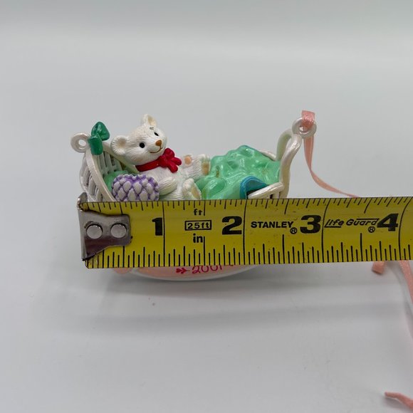 Vintage 2001 AGC Inc Teddy Bear Baby Granddaughter's 1st Christmas Tree Ornament - Picture 6 of 7
